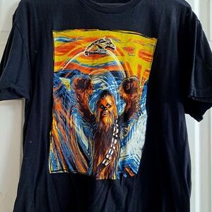 Star Wars Black Tee with Chewbacca Graphic